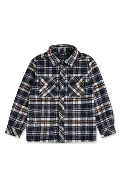 Brooks Brothers Kids' Flannel Button-up Shirt Jacket In Navy