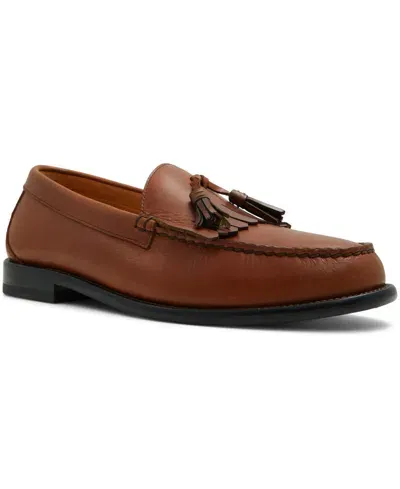 Brooks Brothers Leather Tassel Loafers In Tan