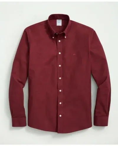 Brooks Brothers Stretch Non-iron Oxford Button-down Collar Sport Shirt In Light Red