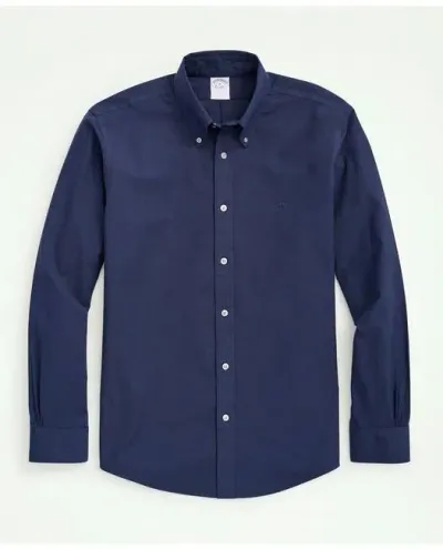 Brooks Brothers Stretch Non-iron Oxford Button-down Collar Sport Shirt In Navy