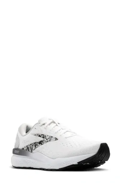 Brooks Ghost 16 Running Shoe In White/oyster/lava