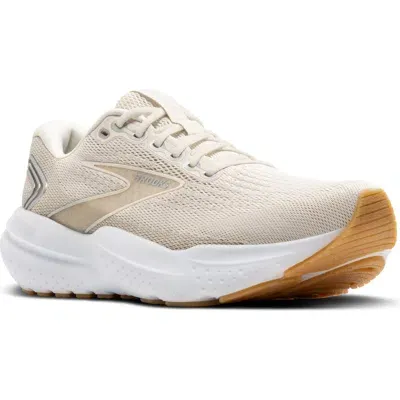 Brooks Glycerin 21 Running Shoe In Khaki/silver/white