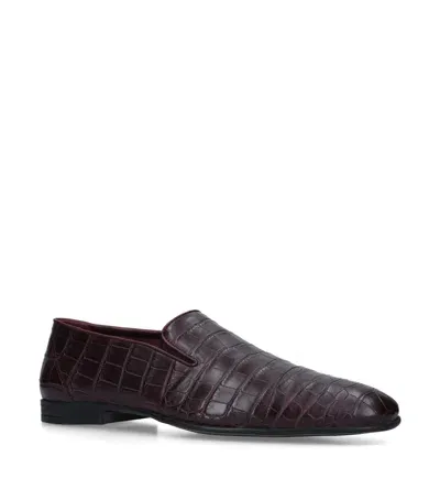 Brotini Croc-print Slippers In Burgundy