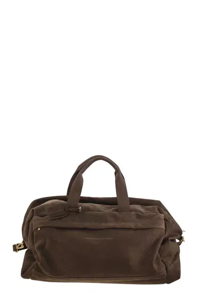 Brunello Cucinelli Active Nubuck Bag In Brown