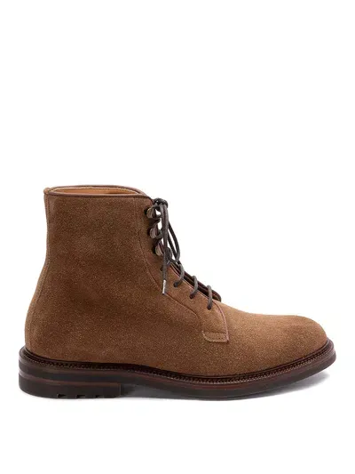 Brunello Cucinelli Ankle Boots In Brown