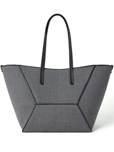 Brunello Cucinelli Bc Duo Virgin Wool Tote Bag In Grey