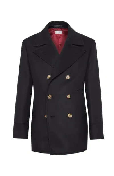 Brunello Cucinelli Beaver Caban Jacket In Black