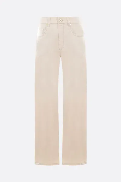 Brunello Cucinelli Beige Cotton Pants In White