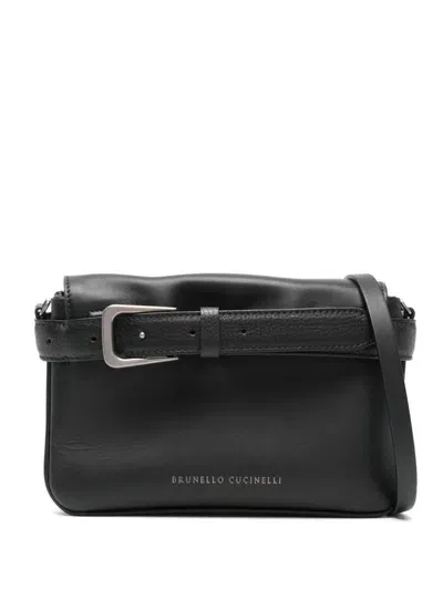 Brunello Cucinelli Belt-detail Cross Body Bag In Black