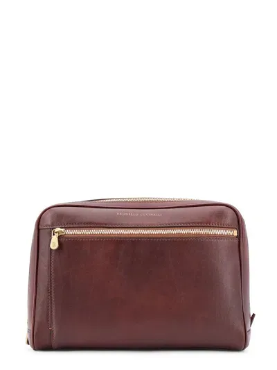 Brunello Cucinelli Beuty Case In Burgundy