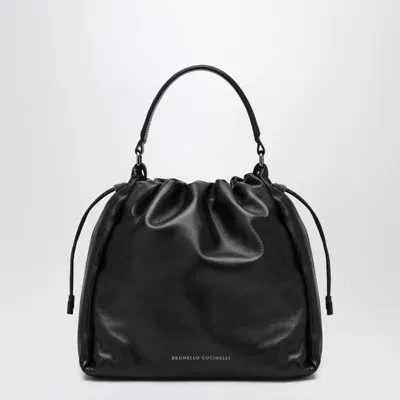 Brunello Cucinelli Black Mellow Bucket Bag