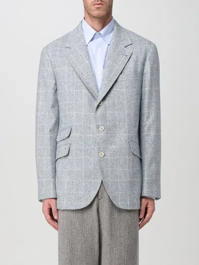 Brunello Cucinelli Blazer  Men Color Sky Blue In Hellblau