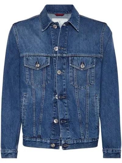 Brunello Cucinelli Blue Single-breasted Denim Jacket