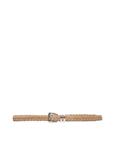 Brunello Cucinelli Braided Belt In Beige