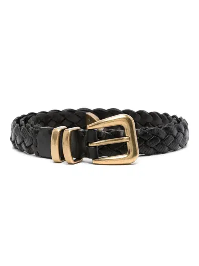 Brunello Cucinelli Braided Belt In Black