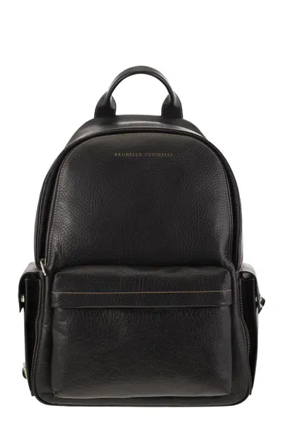 Brunello Cucinelli Calfskin Backpack With Grain