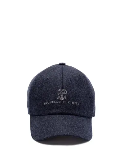 Brunello Cucinelli Cap In Blue