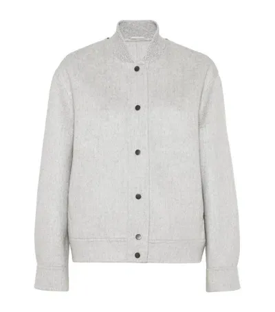 Brunello Cucinelli Brushed-finish Coat In Grey