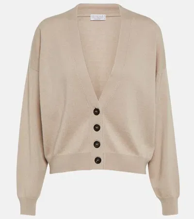 Brunello Cucinelli Cashmere Cardigan In C505 Beige