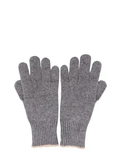 Brunello Cucinelli Cashmere Gloves In Gray