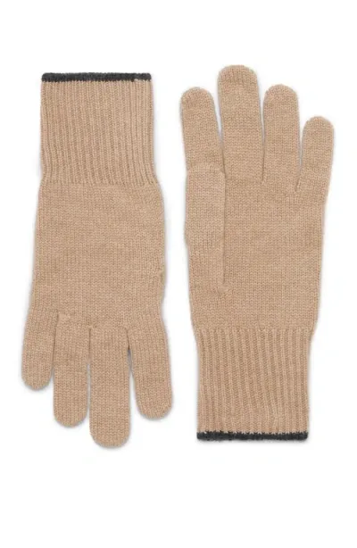 Brunello Cucinelli Cashmere Knit Gloves In Neutrals