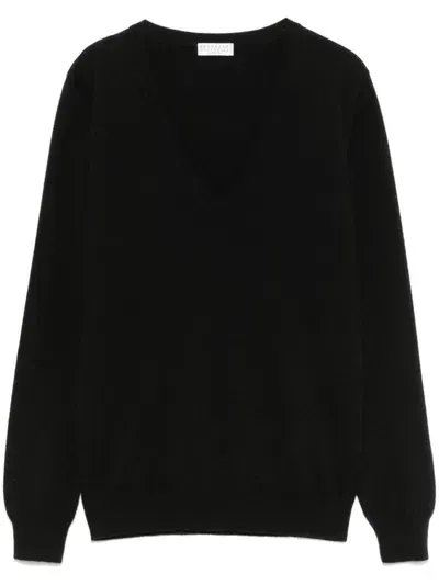 Brunello Cucinelli Sequin Sweater Sweater, Cardigans In Black