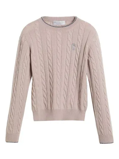 Brunello Cucinelli Kids' Cashmere Sweater In Pink