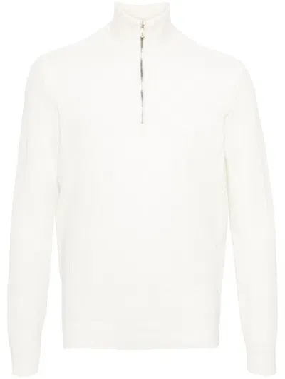 Brunello Cucinelli High-neck Ribbed-knit Sweater In Fog