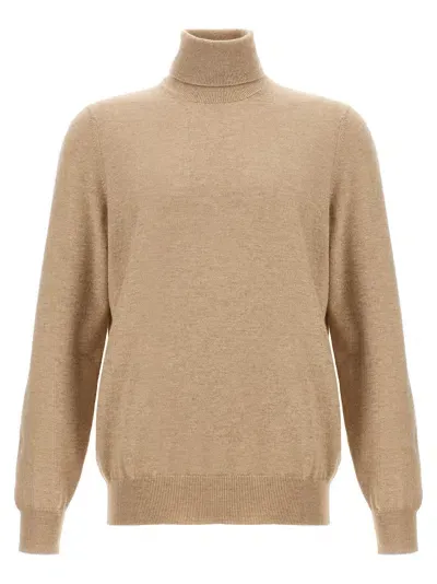 Brunello Cucinelli Cashmere Turtleneck Sweater In Cream