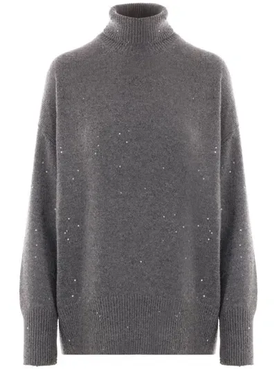 Brunello Cucinelli Cashmere Turtleneck Sweater In Grey