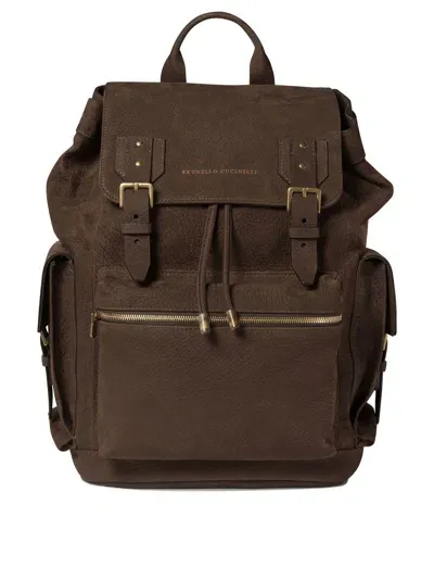 Brunello Cucinelli City Backpacks In Brown