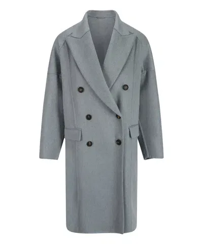 Brunello Cucinelli Coat In Blue