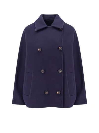 Brunello Cucinelli Coat In Blue