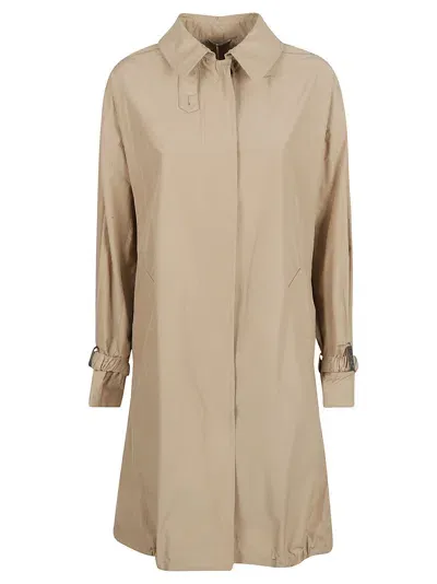 Brunello Cucinelli Concealed Buttons Plain Raincoat In Hazel