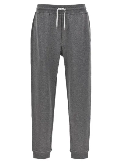 Brunello Cucinelli Cotton Blend Joggers In Gray