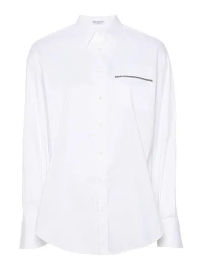 Brunello Cucinelli Cotton Shirt In Blanco