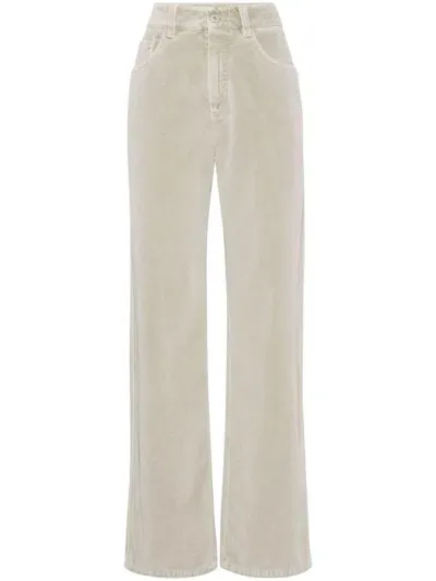 Brunello Cucinelli Cotton Trousers In Beige