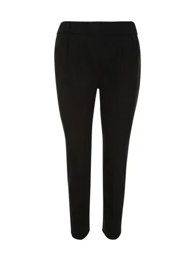 Brunello Cucinelli Cropped Pleated Trousers In Nero