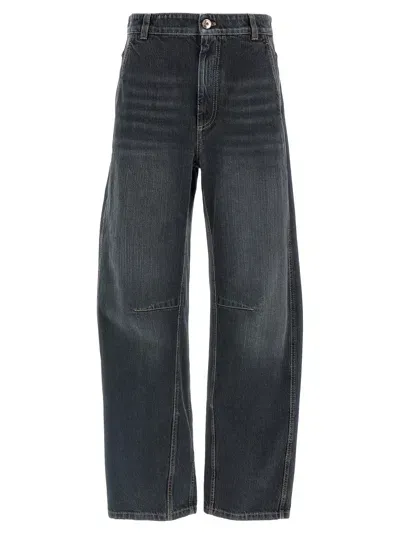 Brunello Cucinelli Curved Soft Jeans In Black