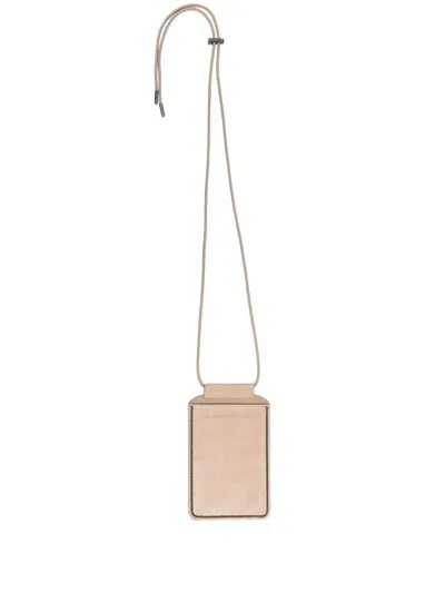 Brunello Cucinelli Debossed-logo Crossbody Bag In Neutrals