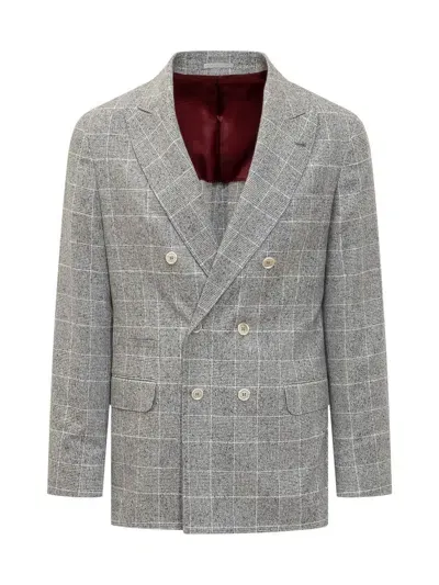 Brunello Cucinelli Deconstructed Jacket In Grey