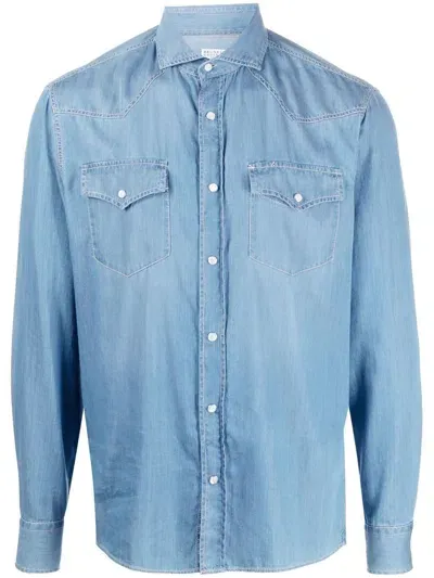 Brunello Cucinelli Shirt In Blue