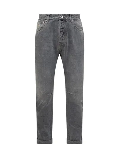 Brunello Cucinelli Denim Pants In Grey