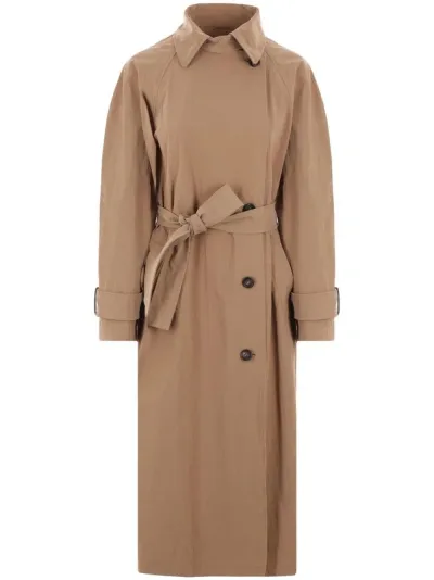 Brunello Cucinelli Double-breasted Trench Coat In Brown