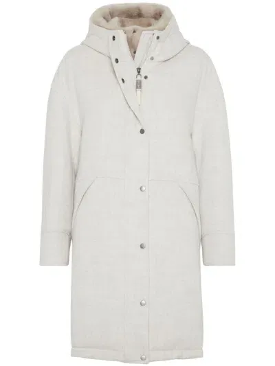 Brunello Cucinelli Down Coat In Grey