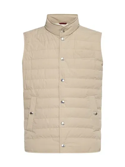 Brunello Cucinelli Down Jacket In Sand