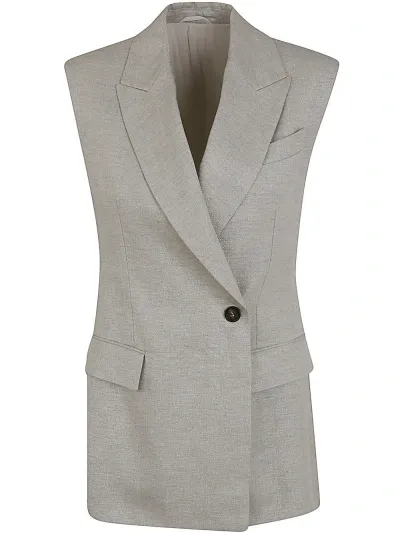 Brunello Cucinelli Gilet In Light Grey