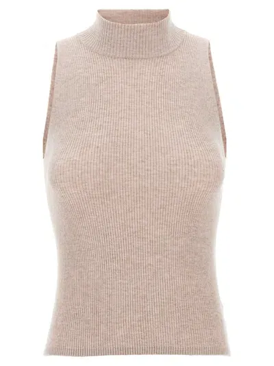 Brunello Cucinelli Glitter Ribbed Vest In Pink