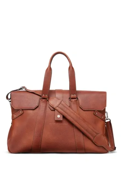 Brunello Cucinelli Grained Calfskin Country Weekender Bag In Brown