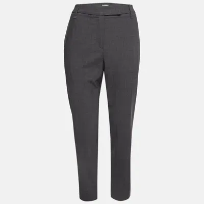 Pre-owned Brunello Cucinelli Grey Wool Blend Capri Pants L